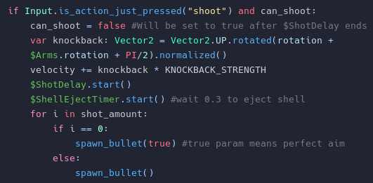 Code for shooting shotgun